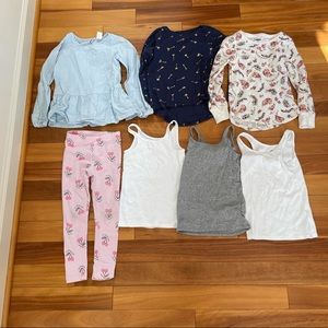 Lot Bundle of girl top, leggings and tank tops